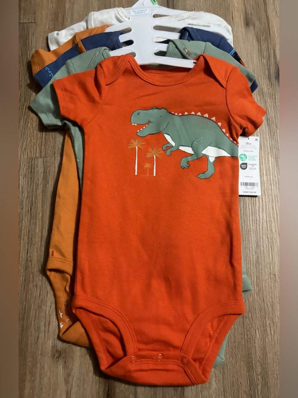 Carter's - 5 Piece Onesie Set with Dinosaur Graphics - Size 18 Months